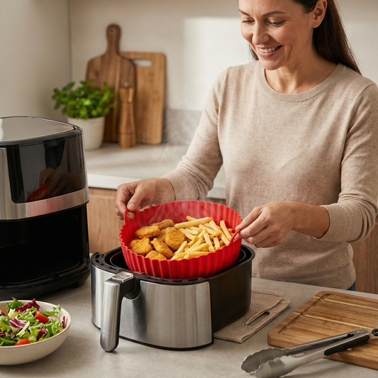 2-pack Återanvändbar Silikonform för Airfryer & Mikro – Slipp fastbränd mat