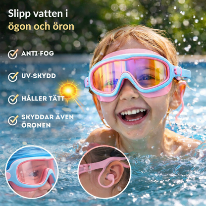 Simglasögon för Barn (2-14 år) med Öronskydd – Anti-im & UV-skydd