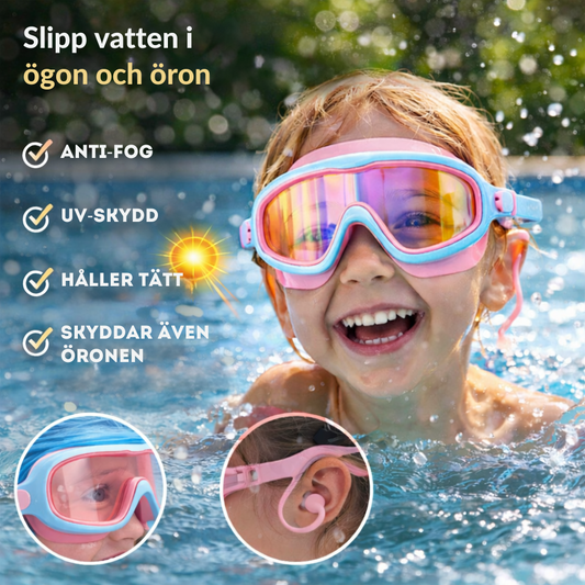 Simglasögon för Barn (2-14 år) med Öronskydd – Anti-im & UV-skydd