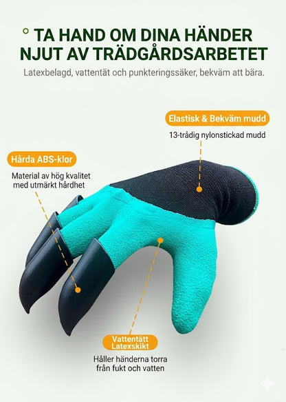 Trädgårdshandskar med Klor – Gräv & Plantera Enkelt utan Verktyg Köp 1 Få 1 GRATIS!