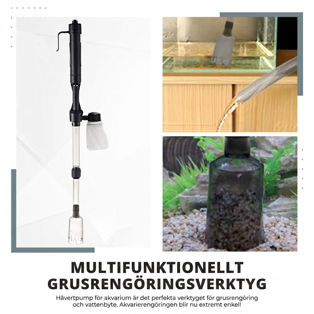 Elektrisk Slamsugare & Grusrensare för Akvarium