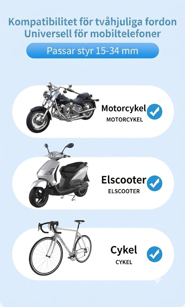 Mobilhållare Cykel & MC med Snabbfäste – Säker Navigering
