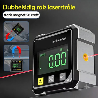Vexton™ Pro Digital Magnetisk Laser-Lutningsmätare – Exakt Dubbelsidig Vinkelmätare för Bygg och Snickeri