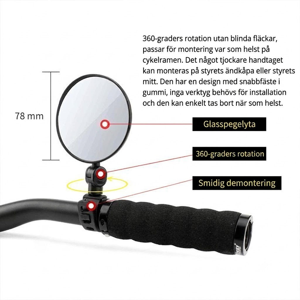 360° Roterbar Backspegel