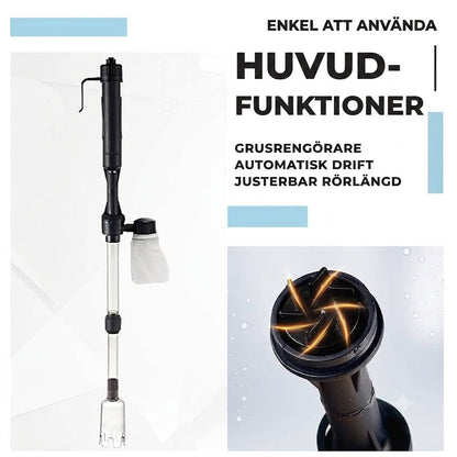 Elektrisk Slamsugare & Grusrensare för Akvarium