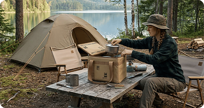Stor Hopfällbar Campingväska