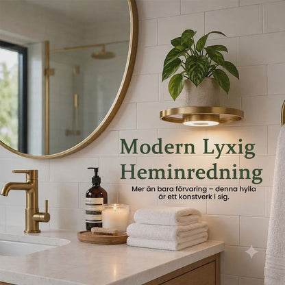 Svävande Vägghylla med Ambient LED-ljus 🪴 Modern Växtdisplay