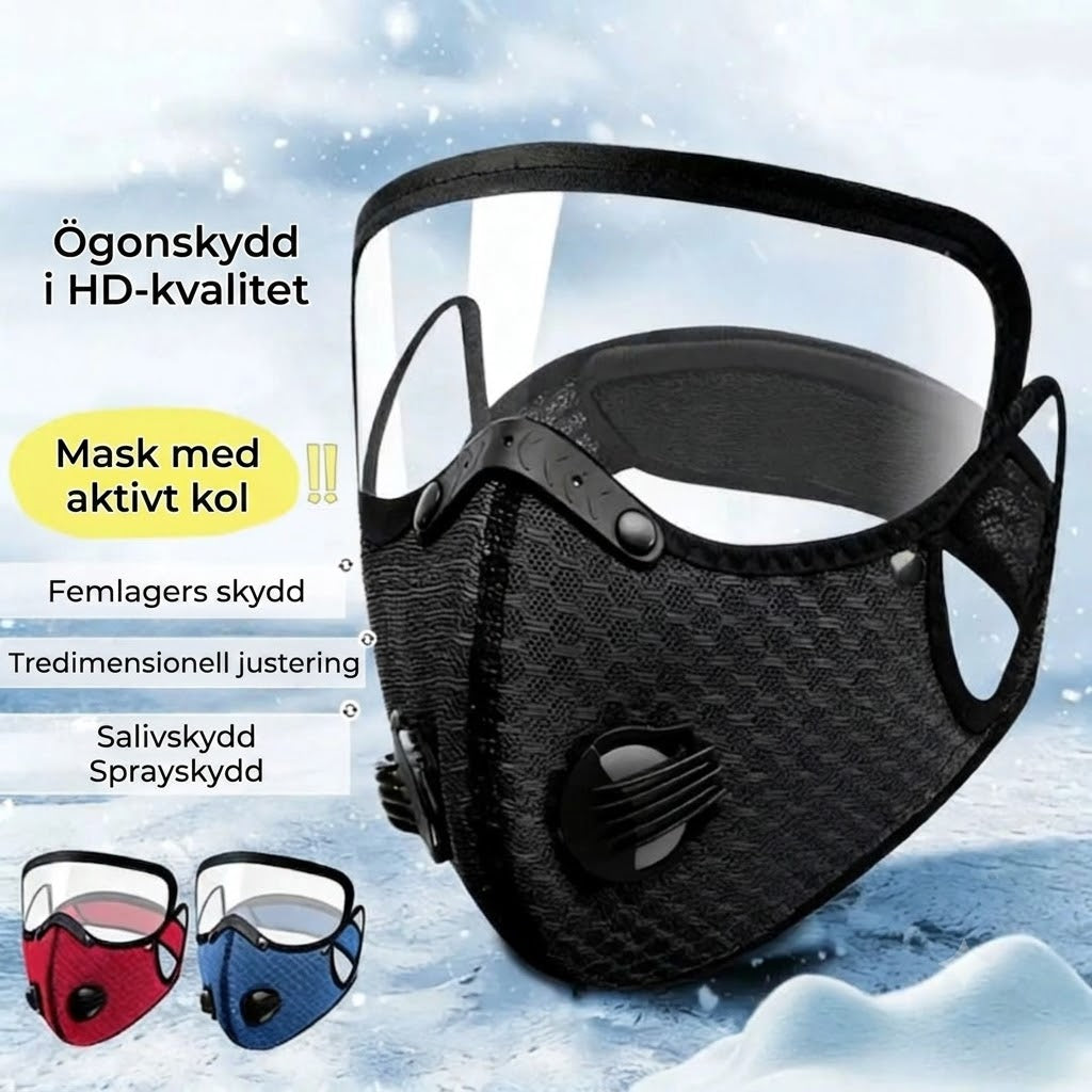 Munskydd med Aktivt Kolfilter (Köp 1 Få 1 på Köpet) – Återanvändbart Skydd mot Damm