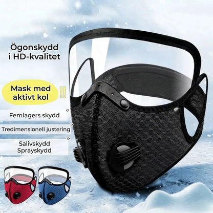 Munskydd med Aktivt Kolfilter (Köp 1 Få 1 på Köpet) – Återanvändbart Skydd mot Damm