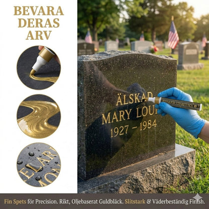 Professionell Färgpenna för Gravstenar – Återställ Blekta Inskriptioner & Text (Köp 1, Få 1 GRATIS! 🎁)