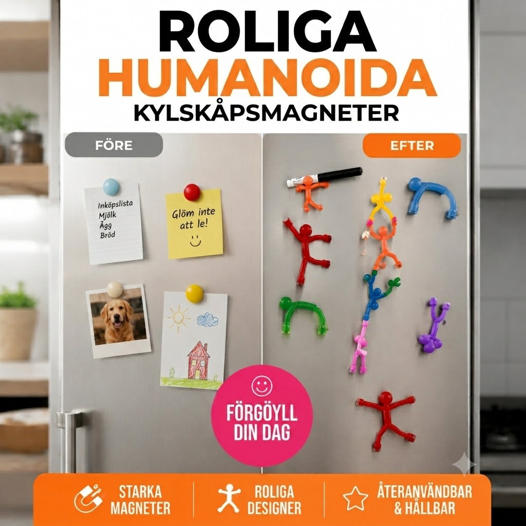 Multifunktionella Roliga Kylskåpsmagneter – Flexibla och Kreativa Leksaksfigurer för Barn