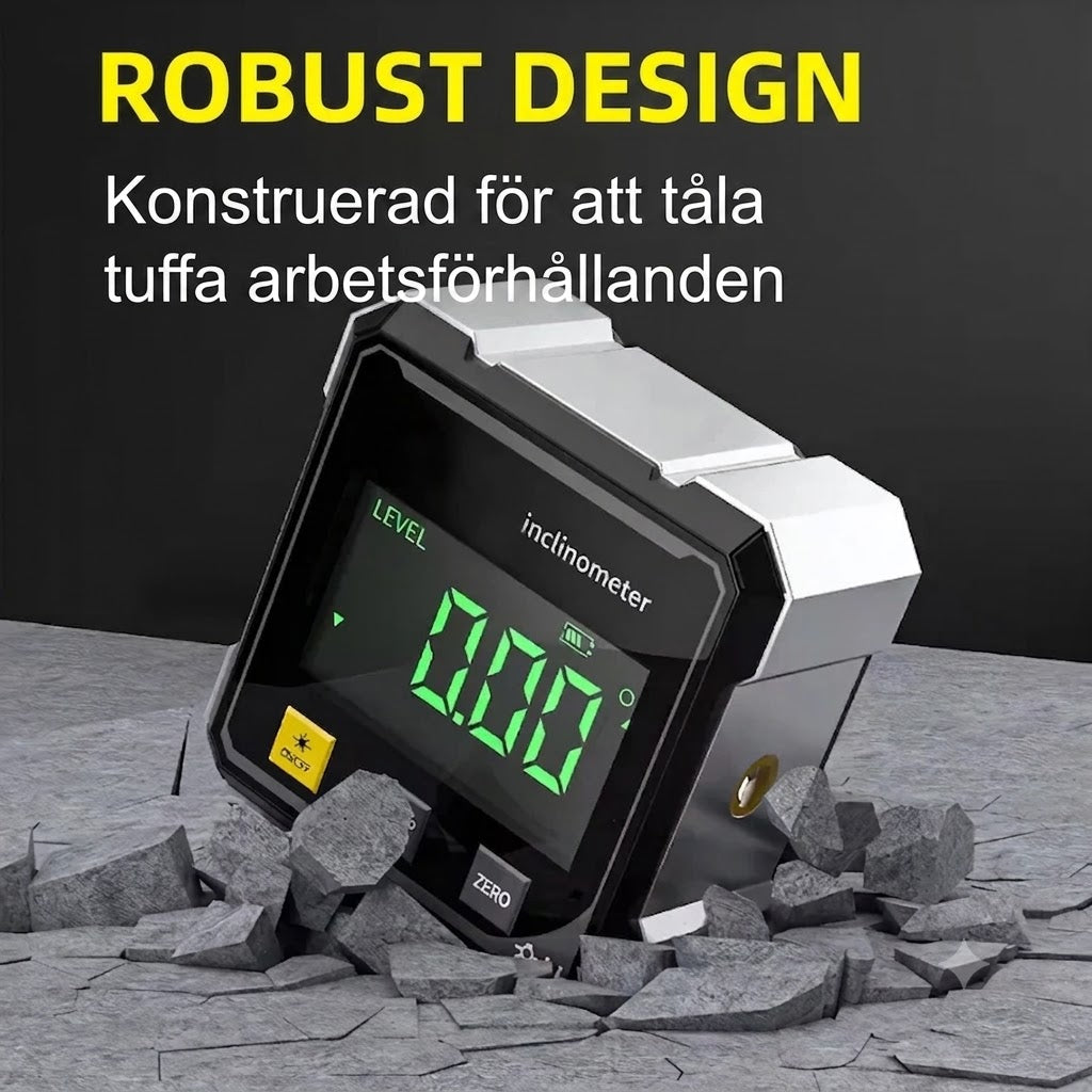 Vexton™ Pro Digital Magnetisk Laser-Lutningsmätare – Exakt Dubbelsidig Vinkelmätare för Bygg och Snickeri