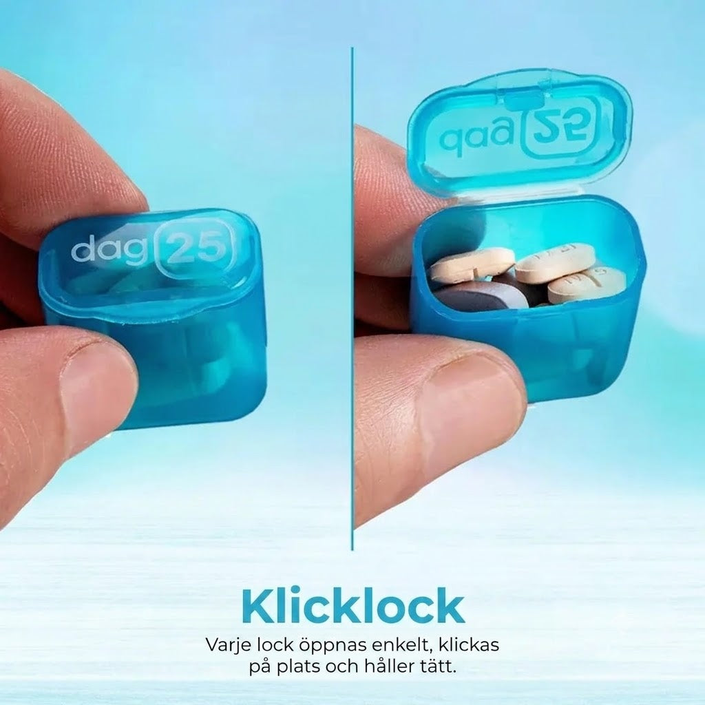 VigorCare™ 31-Dagars Pillerdosett | Månatlig Medicindosa med Avtagbara Fack
