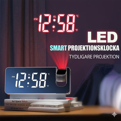 Spegelväckarklocka med Projektion – Tydlig Tidsprojektion & Lättläst Display