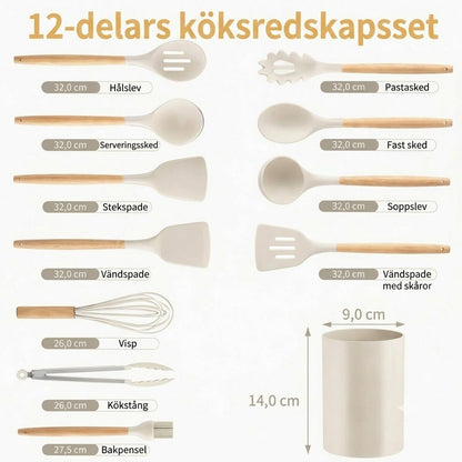 ChefEase™ Köksredskapsset i Silikon – 12 Delar