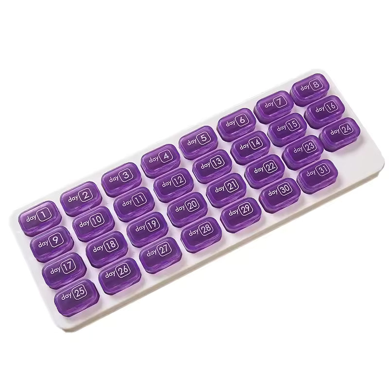 VigorCare™ 31-Dagars Pillerdosett | Månatlig Medicindosa med Avtagbara Fack