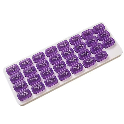VigorCare™ 31-Dagars Pillerdosett | Månatlig Medicindosa med Avtagbara Fack