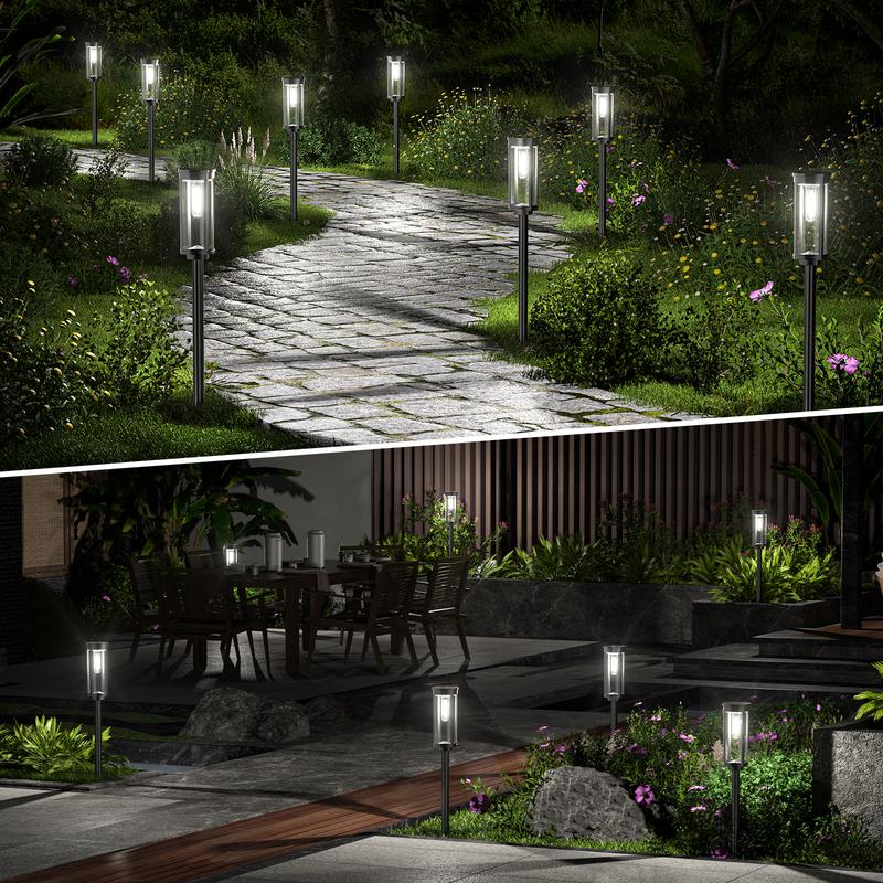 Solcellsdriven Trädgårdslampa med Glödtrådsdesign – Vattentät Belysning för Gångväg och Gräsmatta