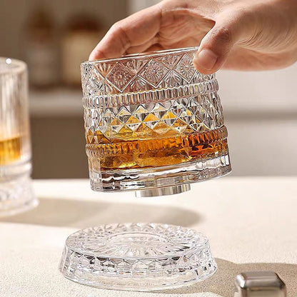 360° Roterande Whiskeyglas – Stresslindring & Förhöjd Aromupplevelse