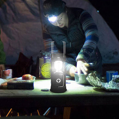 Solcellsdriven Utdragbar Campinglampa – Två-i-ett Bordslampa och Ficklampa