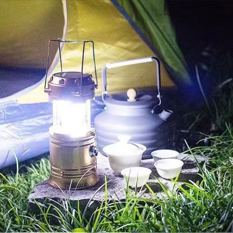 Solcellsdriven Utdragbar Campinglampa – Två-i-ett Bordslampa och Ficklampa