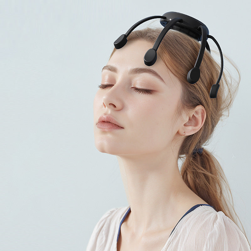 Elektrisk Huvudmassageapparat (Bläckfisk) – Trådlös Hårbottenmassage med Flera Vibrationslägen för Stresslindring & Avslappning (USB-laddning)