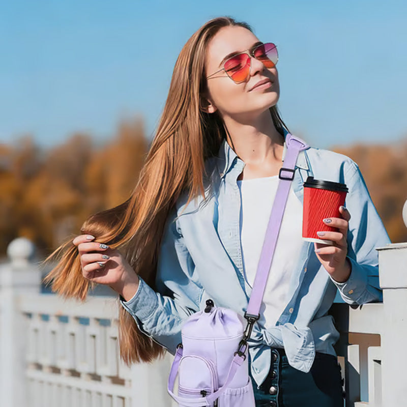 Väska för Vattenflaska & Mobil – Perfekt för Promenad & Vandring (Crossbody)