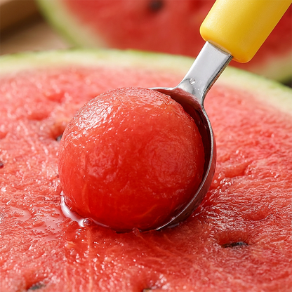 Multifunktionellt Fruktset med Melonballer – Rostfritt Stål och Tre-i-ett Köksredskap