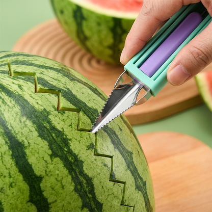 Multifunktionellt Fruktset med Melonballer – Rostfritt Stål och Tre-i-ett Köksredskap