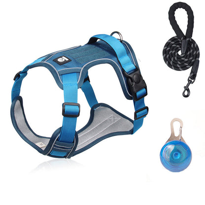 Antidrag-sele med Koppel & LED-halsband – Ergonomisk, Reflex & Perfekt för Nattpromenader
