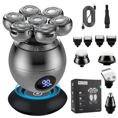 Vexton™ Pro 7D Roterande Shaver Set 5-i-1 – Sladdlös Rakapparat för Våt- och Torrakning