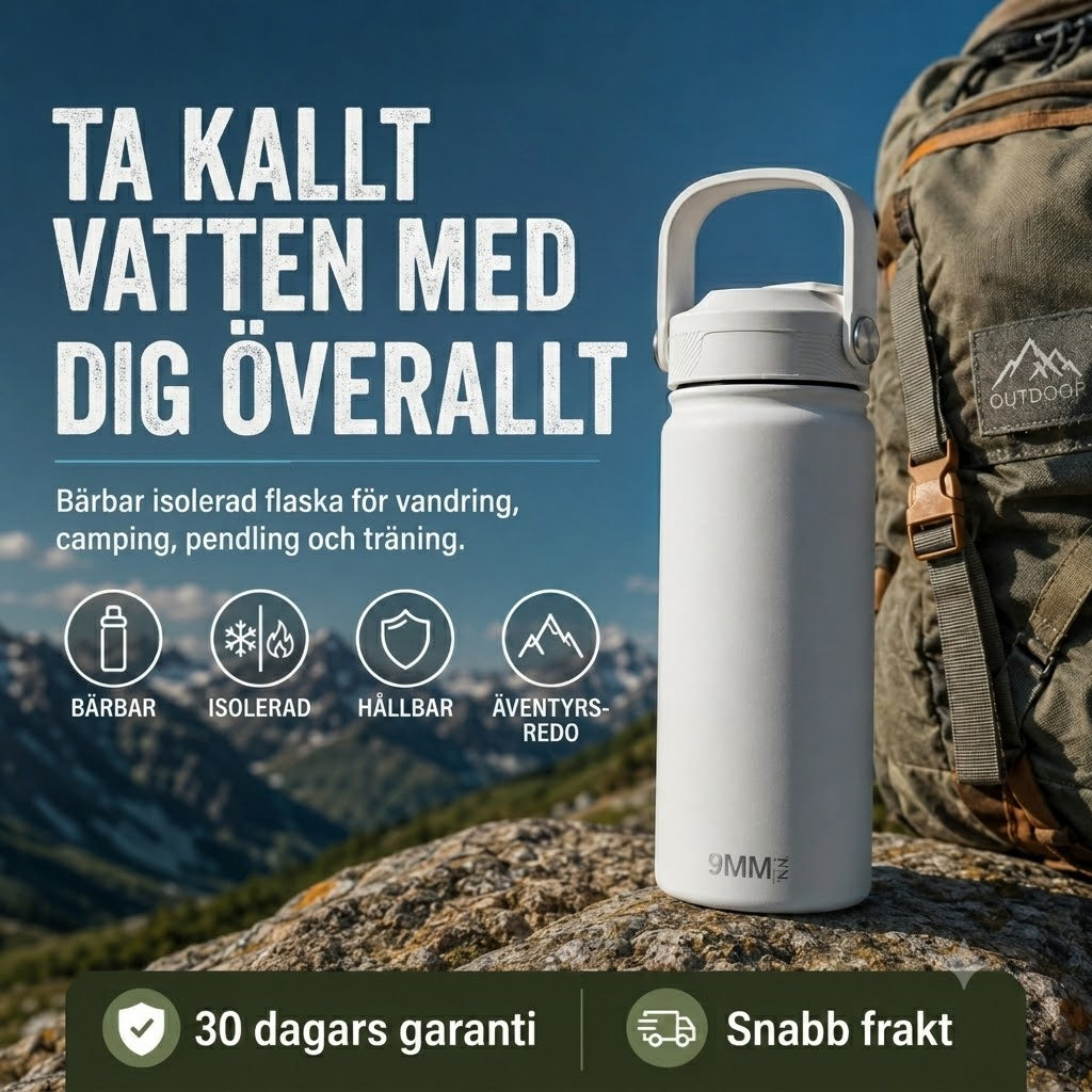 Isolerad Termosmugg i Rostfritt Stål – Premium Vattenflaska för Varma och Kalla Drycker