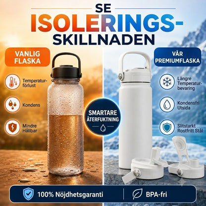 Isolerad Termosmugg i Rostfritt Stål – Premium Vattenflaska för Varma och Kalla Drycker